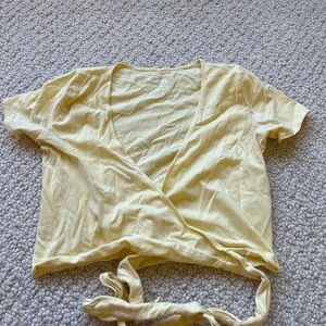 Yellow Hollister wrap baby tee
